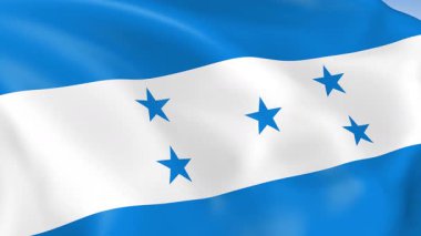 Honduras 'ın rüzgarda dalgalanan 4KHD bayrağı. 4K çözünürlüğünde son derece detaylı kumaş dokusuna sahip kusursuz döngü animasyonu.