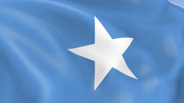 Somali 'nin rüzgarda dalgalanan 4KHD bayrağı. 4K çözünürlüğünde son derece detaylı kumaş dokusuna sahip kusursuz döngü animasyonu.