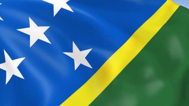 Solomon Adaları 'nın rüzgarda dalgalanan 4KHD bayrağı. 4K çözünürlüğünde son derece detaylı kumaş dokusuna sahip kusursuz döngü animasyonu.