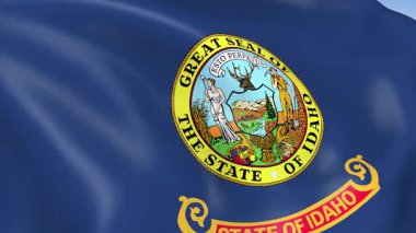 ABD 'nin Idaho eyaletinin 4KHD bayrağı rüzgarda sallanıyor. 4K çözünürlüğünde son derece detaylı kumaş dokusuna sahip kusursuz döngü animasyonu.
