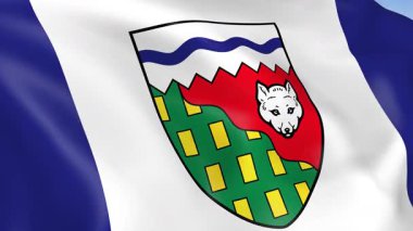 Kuzeybatı Toprakları 'nın 4KHD bayrağı rüzgarda sallanıyor. 4K çözünürlüğünde son derece detaylı kumaş dokusuna sahip kusursuz döngü animasyonu.