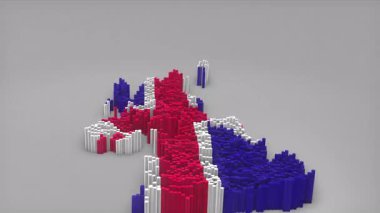 Waving Flag Design ile haritayı oluşturan 3d çubuklu Birleşik Krallık ülke girişi haberler, siyasi olaylar, spor tanıtımları ve sunumlar için kullanışlı.