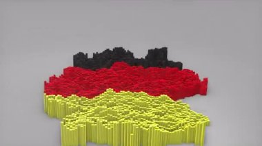 Almanya ülke açılışı 3D çubuklarla haritayı oluşturan Waving Flag Design ile haberler, siyasi olaylar, spor tanıtımları ve sunumlar için kullanışlı.