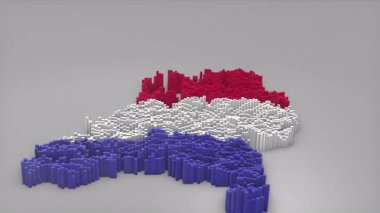 Hollanda ülke açılışı 3d çubuklarıyla haber, siyasi olaylar, spor tanıtımları ve sunumlar için yararlı olan Dalgalanan Bayrak Tasarımı ile haritayı oluşturan giriş.