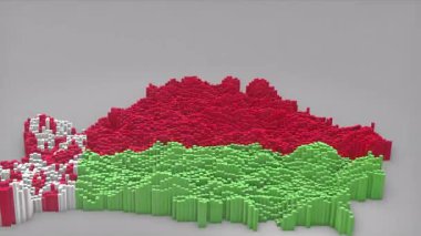 Belarus ülke açıcı girişi 3d çubuklarla haritayı oluşturan Waving Flag Design haber, politik olaylar, spor tanıtımları ve sunumlar için kullanışlı.