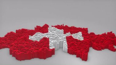 İsviçre ülke açılışı 3d çubuklarıyla haritayı oluşturan Waving Flag Design haber, siyasi olaylar, spor tanıtımları ve sunumlar için kullanışlı.