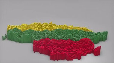 Litvanya ülke açılışı 3d çubuklarıyla haritayı oluşturan haberler, siyasi olaylar, spor tanıtımları ve sunumlar için yararlı olan Dalgalanan Bayrak Tasarımı.