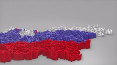 Slovenya ülke açılışı, haber, siyasi etkinlikler, spor tanıtımları ve sunumlar için yararlı olan Dalgalı Bayrak Tasarımı ile haritayı oluşturan 3d çubuklu.