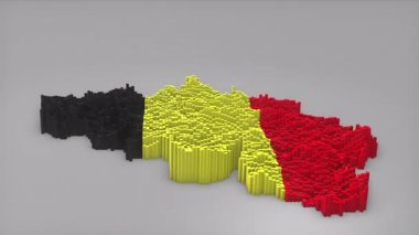 Belçika ülke açılışı 3d çubuklarıyla haritayı oluşturan haberler, siyasi olaylar, spor tanıtımları ve sunumlar için kullanışlı Waving Flag Design.