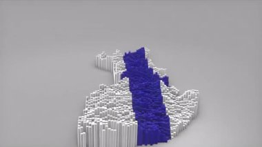 Finlandiya ülke girişi 3d çubuklarıyla haritayı oluşturan Waving Flag Design ile haberler, siyasi olaylar, spor tanıtımları ve sunumlar için kullanışlı.