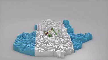 Guatemala ülke girişi 3d çubuklarıyla haritayı oluşturan Waving Flag Design haber, politik olaylar, spor tanıtımları ve sunumlar için kullanışlı.