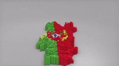 Portekiz ülke açılışı 3d çubuklarıyla haritayı oluşturan Waving Flag Design haber, siyasi olaylar, spor tanıtımları ve sunumlar için kullanışlı.