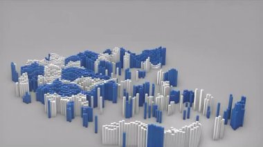 Yunanistan ülke açılışı, haber, siyasi olaylar, spor tanıtımları ve sunumlar için yararlı olan Dalgalanan Bayrak Tasarımı ile haritayı oluşturan 3d çubuklarla başladı.