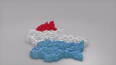 Lüksemburg ülke açılışı 3d çubuklarıyla haber, siyasi olaylar, spor tanıtımları ve sunumlar için kullanışlı bir harita oluşturan Sallanan Bayrak Tasarımı.