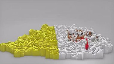 Vatikan 'ın ülke açılışı 3D çubuklarla başlatılarak haber, siyasi olaylar, spor tanıtımları ve sunumlar için yararlı olan Dalgalanan Bayrak Tasarımı ile harita oluşturuldu.