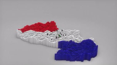 Paraguay ülke açılışı 3d çubuklarıyla haritayı oluşturan haberler, siyasi olaylar, spor tanıtımları ve sunumlar için kullanışlı olan Dalgalanan Bayrak Tasarımı.