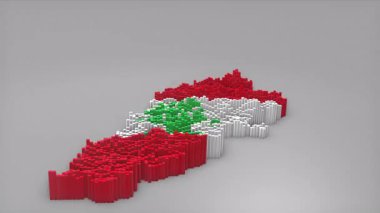 Lübnan ülke açılışı 3d çubuklarla başlatılarak haber, siyasi olaylar, spor tanıtımları ve sunumlar için kullanışlı Waving Flag Design ile harita oluşturuluyor.