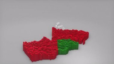 Umman ülke açılışı 3d çubuklarıyla haritayı oluşturan Waving Flag Design haber, politik olaylar, spor tanıtımları ve sunumlar için kullanışlı.