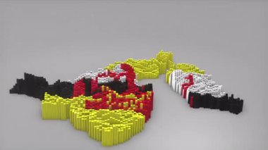 Brunei ülke açılışı 3d çubuklarıyla haritayı oluşturan Waving Flag Design haber, politik olaylar, spor tanıtımları ve sunumlar için kullanışlı.