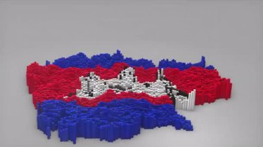 Kamboçya ülke açılışı 3d çubuklarıyla yeni bir harita oluşturdu. Waving Flag Design, haberler, politik olaylar, spor tanıtımları ve sunumlar için kullanışlı.