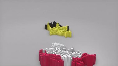 Antigua ve Barbuda ülke açılışı 3d çubuklarıyla haber, siyasi olaylar, spor tanıtımları ve sunumlar için kullanışlı Waving Flag Design ile harita oluşturur.