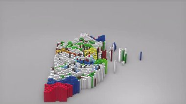 Belize ülke açıcı girişi 3d çubuklarıyla haritayı oluşturan Waving Flag Design haber, politik olaylar, spor tanıtımları ve sunumlar için kullanışlı.