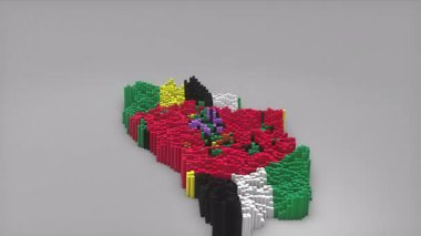 Dominica ülke açılışı 3d çubuklarıyla haritayı oluşturan Waving Flag Design haber, siyasi olaylar, spor tanıtımları ve sunumlar için kullanışlı.