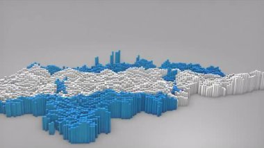 Waving Flag Design ile haritayı oluşturan 3d çubuklu Honduras ülke girişi haberler, siyasi olaylar, spor tanıtımları ve sunumlar için kullanışlı.