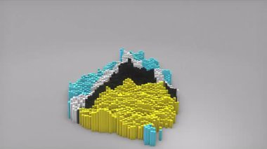 Saint Lucia ülke açılışı 3d çubuklarıyla haritayı oluşturan haber, politik olaylar, spor tanıtımları ve sunumlar için kullanışlı Waving Flag Design.