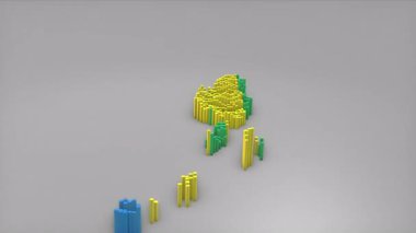 Saint Vincent ve Grenadines ülke açılışı 3d çubuklarıyla haber, politik olaylar, spor tanıtımları ve sunumlar için kullanışlı Waving Flag Design ile haritayı oluşturan giriş.