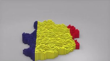 Waving Flag Design ile haritayı oluşturan 3D çubuklu Chad ülke açılışı haberleri, politik etkinlikleri, spor tanıtımları ve sunumları için kullanışlı.