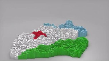 Cibuti ülke açılışı 3d çubuklarıyla haber, siyasi olaylar, spor tanıtımları ve sunumlar için kullanışlı olan Waving Flag Design ile haritayı oluşturan giriş.