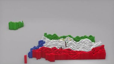 Ekvator Ginesi ülke açılışı 3d çubuklarıyla haber, politik olaylar, spor tanıtımları ve sunumlar için kullanışlı olan Waving Flag Design ile harita oluşturur.