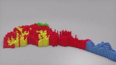 Haber, siyasi olaylar, spor tanıtımları ve sunumlar için kullanışlı Waving Flag Design ile haritayı oluşturan 3d çubuklu Eritre ülke açıcı girişi.