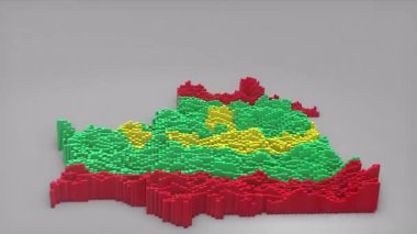 Moritanya ülke açılışı 3d çubuklarıyla haritayı oluşturan haberler, siyasi olaylar, spor tanıtımları ve sunumlar için yararlı olan Dalgalanan Bayrak Tasarımı.