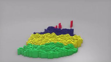 Mauritius ülke açılışı 3d çubuklarıyla haritayı oluşturan haberler, politik olaylar, spor tanıtımları ve sunumlar için kullanışlı Waving Flag Design.