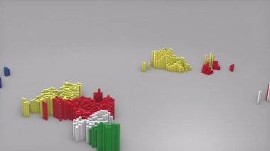 Seyşeller ülke açılışı 3d çubuklarıyla haritayı oluşturan haberler, siyasi olaylar, spor tanıtımları ve sunumlar için kullanışlı Waving Flag Design.