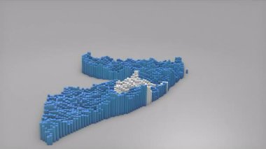 Waving Flag Design ile haritayı oluşturan 3D çubuklu Somali ülke açılışı haberleri, politik etkinlikleri, spor tanıtımları ve sunumları için kullanışlı.