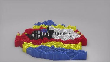 Eswatini ülke açılışı 3d çubuklarıyla haritayı oluşturan haberler, siyasi olaylar, spor tanıtımları ve sunumlar için kullanışlı Waving Flag Design.