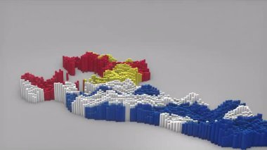 Kiribati ülke girişi 3d çubuklarıyla haritayı oluşturan Sallanan Bayrak Tasarımı ile haberler, siyasi olaylar, spor tanıtımları ve sunumlar için kullanışlı.