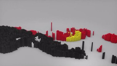 Papua Yeni Gine ülke açılışı 3d çubuklarıyla haber, siyasi olaylar, spor tanıtımları ve sunumlar için kullanışlı Waving Flag Design ile haritayı oluşturan giriş.