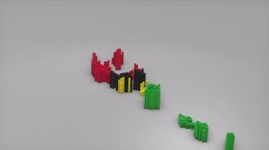 Vanuatu ülke girişi 3d çubuklarıyla haritayı oluşturan Waving Flag Design haber, politik olaylar, spor tanıtımları ve sunumlar için kullanışlı.