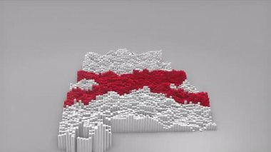 ABD 'nin Alabama Eyaleti girişi 3D çubuklarla haritayı oluşturan haber, siyasi olaylar, spor tanıtımları ve sunumlar için kullanışlı Dalgalı Bayrak Tasarımı.