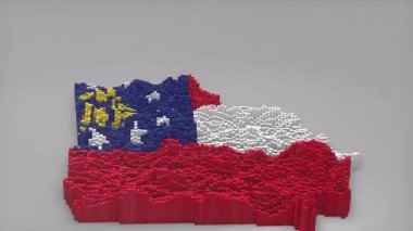 ABD 'nin Gürcistan Eyaleti açılışı 3D çubuklarla başlatıldı. Haritayı oluşturan Sallanan Bayrak Tasarımı, haberler, siyasi olaylar, spor tanıtımları ve sunumlar için kullanışlı.