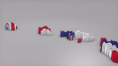 ABD 'nin Hawaii Eyaleti girişi 3D çubuklarla haritayı oluşturan Sallanan Bayrak Tasarımı ile haberler, politik olaylar, spor tanıtımları ve sunumlar için kullanışlı.