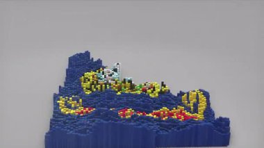 ABD 'nin Idaho Eyaleti girişi 3d çubuklarla haritayı oluşturan haber, siyasi olaylar, spor tanıtımları ve sunumlar için kullanışlı Dalgalanan Bayrak Tasarımı.