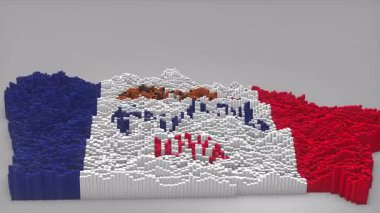 ABD 'nin Iowa Eyaleti girişi 3d çubuklarla haritayı oluşturan haber, siyasi olaylar, spor tanıtımları ve sunumlar için kullanışlı Dalgalı Bayrak Tasarımı.