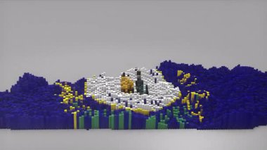 ABD 'nin Kentucky Eyaleti girişi 3D çubuklarla haritayı oluşturan Sallanan Bayrak Tasarımı ile haberler, politik olaylar, spor tanıtımları ve sunumlar için kullanışlı.