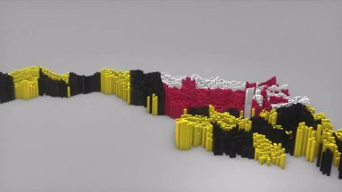 ABD 'nin Maryland Eyaleti girişi 3d çubuklarla haritayı oluşturan Sallanan Bayrak Tasarımı ile haberler, siyasi olaylar, spor tanıtımları ve sunumlar için kullanışlı.