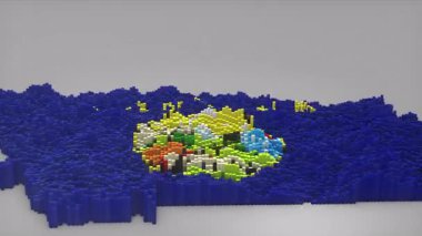 ABD 'nin Montana Eyaleti girişi 3 boyutlu çubuklarla haritayı oluşturan Waving Flag Design ile haberler, siyasi olaylar, spor tanıtımları ve sunumlar için kullanışlı.